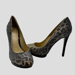 B Brian Atwood Frederique Leo Leopard Print Heels NWOT Size 7.5